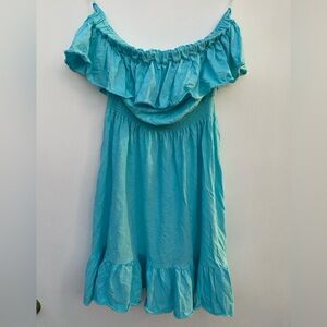 Lilly Pulitzer Turquoise Off-Shoulder Dress